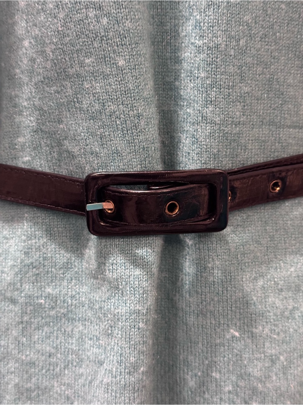 Alice + Olivia - Womens - Black Patent Leather - Skinny Belt - Grommets - Medium